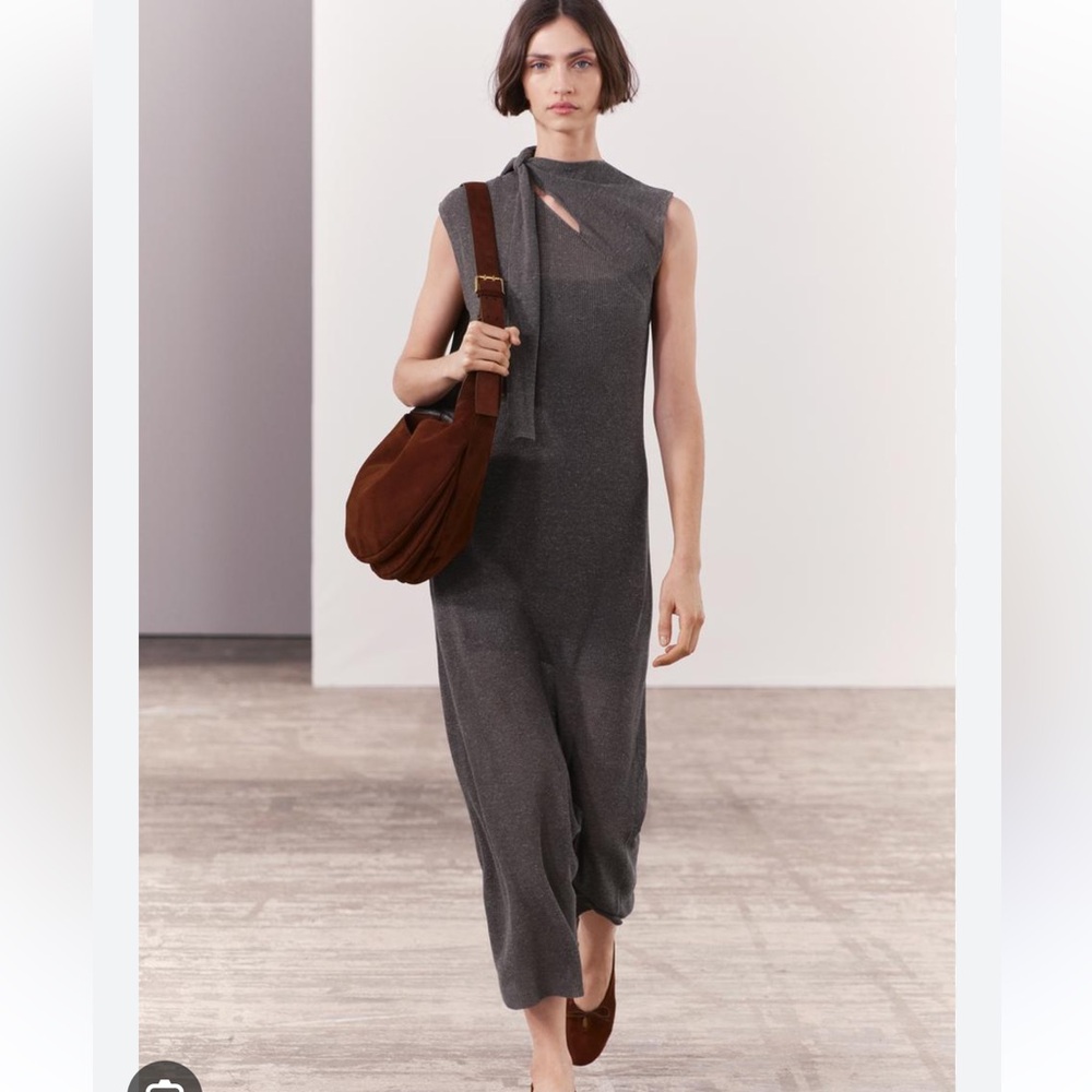 MIDI DRESS WITH FRONT TIE
GRAY MARL 0/9598/037/812/03
